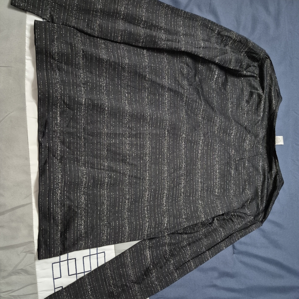 Chico's Black Top with Metallic Accents